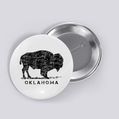 Oklahoma And American Buffalo Bison Button