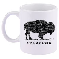 Oklahoma And American Buffalo Bison 11oz C Handle Ceramic Mug