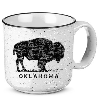 Oklahoma And American Buffalo Bison 15oz Campfire Ceramic Mug