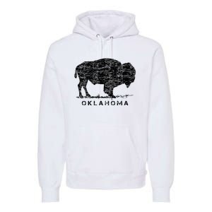 Oklahoma And American Buffalo Bison Premium Hoodie