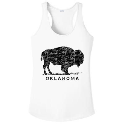 Oklahoma And American Buffalo Bison Ladies PosiCharge Competitor Racerback Tank