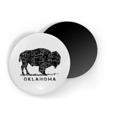 Oklahoma And American Buffalo Bison Magnet