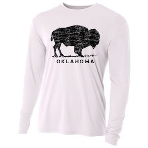 Oklahoma And American Buffalo Bison Cooling Performance Long Sleeve Crew