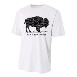 Oklahoma And American Buffalo Bison Performance Sprint T-Shirt