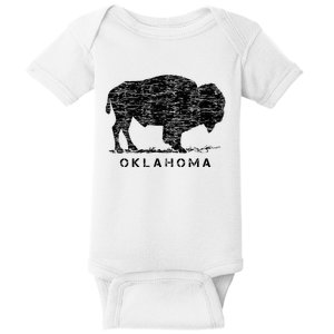 Oklahoma And American Buffalo Bison Baby Bodysuit