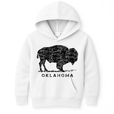 Oklahoma And American Buffalo Bison Kids Hoodie