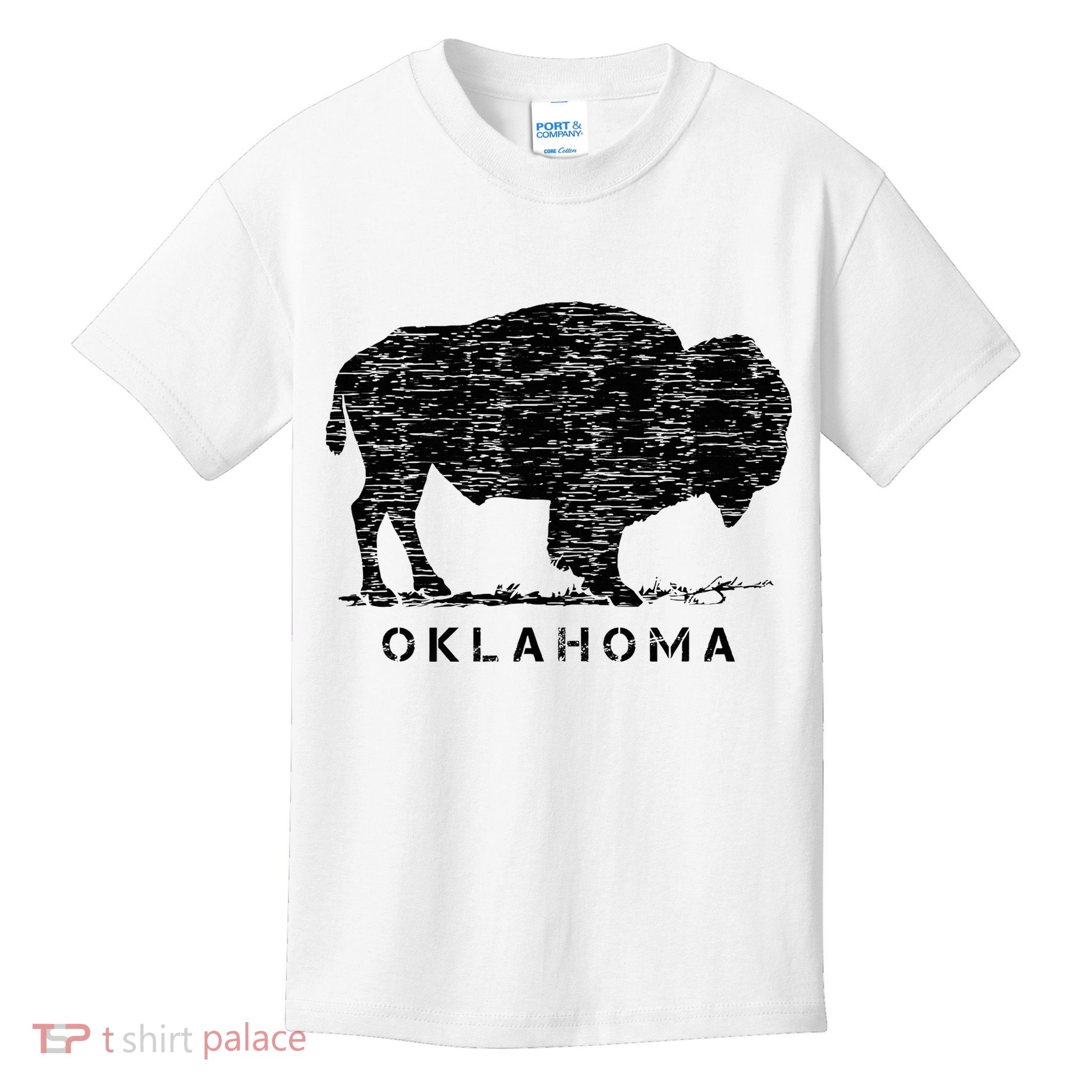 Oklahoma And American Buffalo Bison Kids T-Shirt
