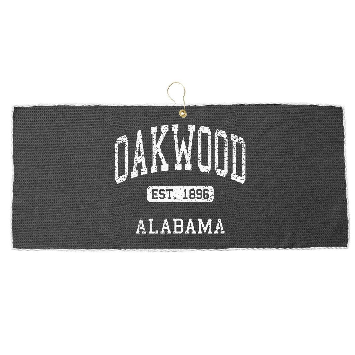 Oakwood Alabama Al Vintage Athletic Sports Design Souvenir Large Microfiber Waffle Golf Towel