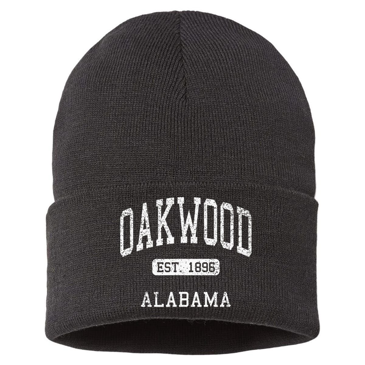 Oakwood Alabama Al Vintage Athletic Sports Design Souvenir Sustainable Knit Beanie