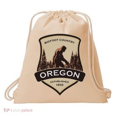 Oregon And A Bigfoot Or A Sasquatch Drawstring Bag