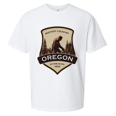 Oregon And A Bigfoot Or A Sasquatch Sueded Cloud Jersey T-Shirt