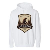 Oregon And A Bigfoot Or A Sasquatch Garment-Dyed Fleece Hoodie