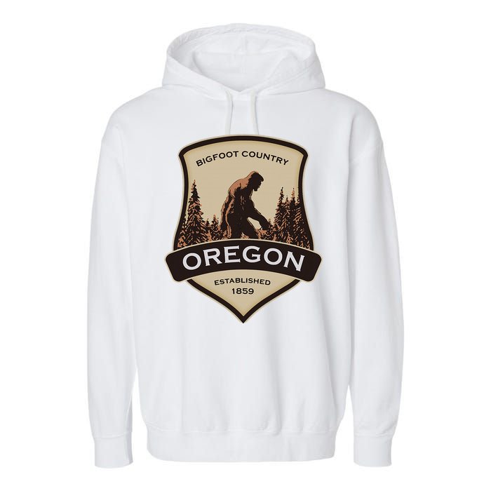 Oregon And A Bigfoot Or A Sasquatch Garment-Dyed Fleece Hoodie