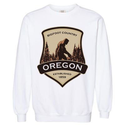 Oregon And A Bigfoot Or A Sasquatch Garment-Dyed Sweatshirt