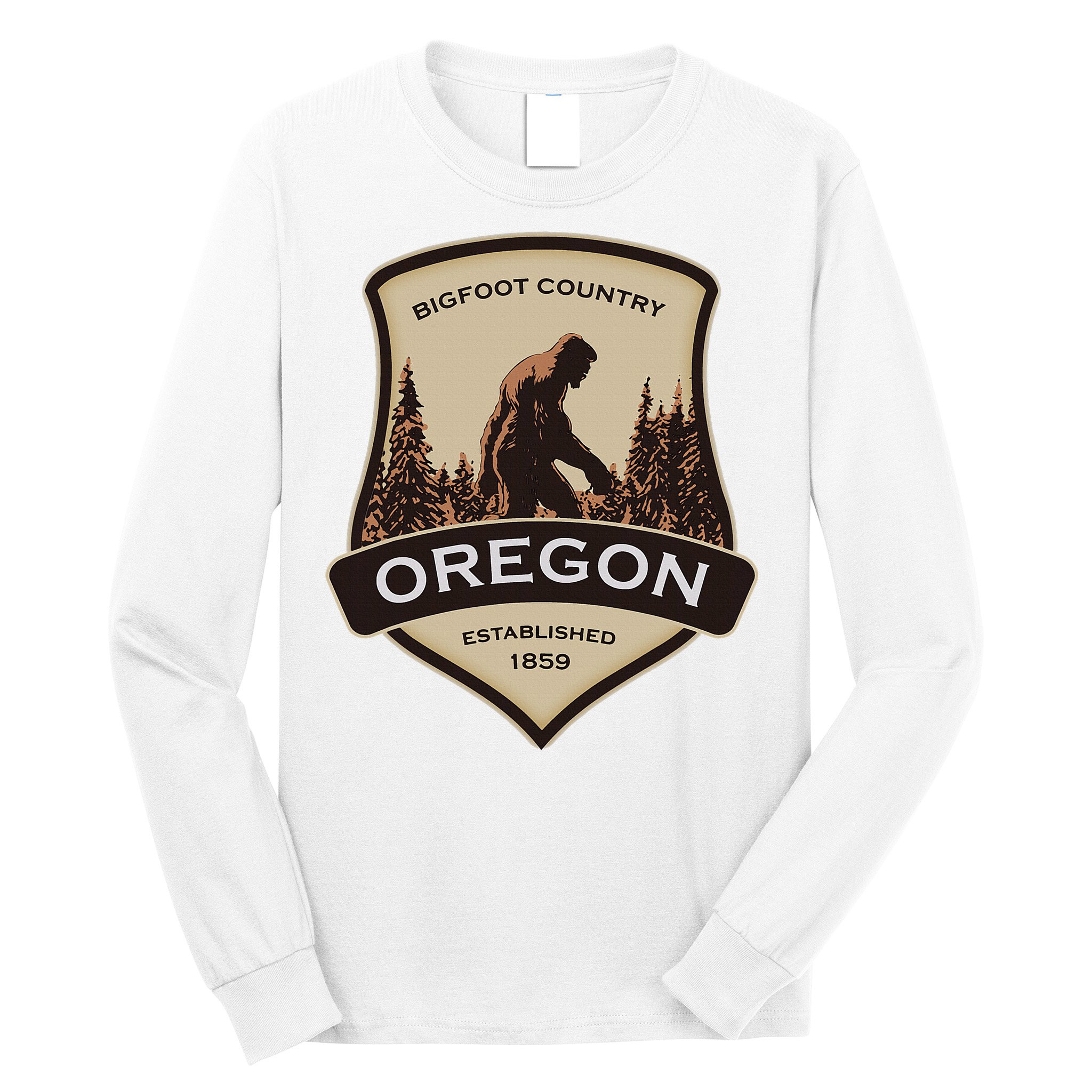 Oregon And A Bigfoot Or A Sasquatch Long Sleeve Shirt