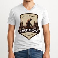 Oregon And A Bigfoot Or A Sasquatch V-Neck T-Shirt
