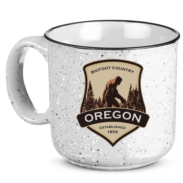 Oregon And A Bigfoot Or A Sasquatch 15oz Campfire Ceramic Mug