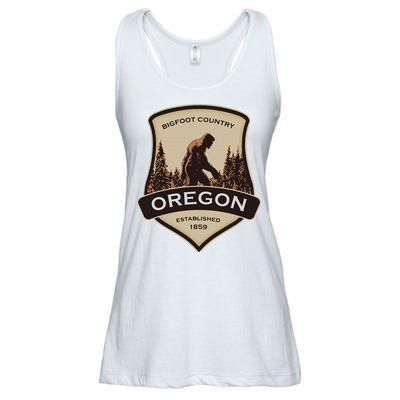 Oregon And A Bigfoot Or A Sasquatch Ladies Essential Flowy Tank
