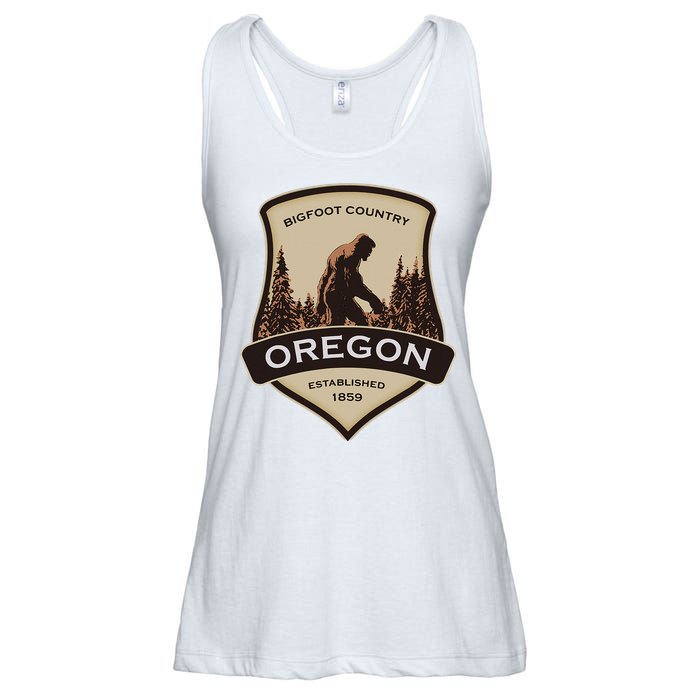 Oregon And A Bigfoot Or A Sasquatch Ladies Essential Flowy Tank