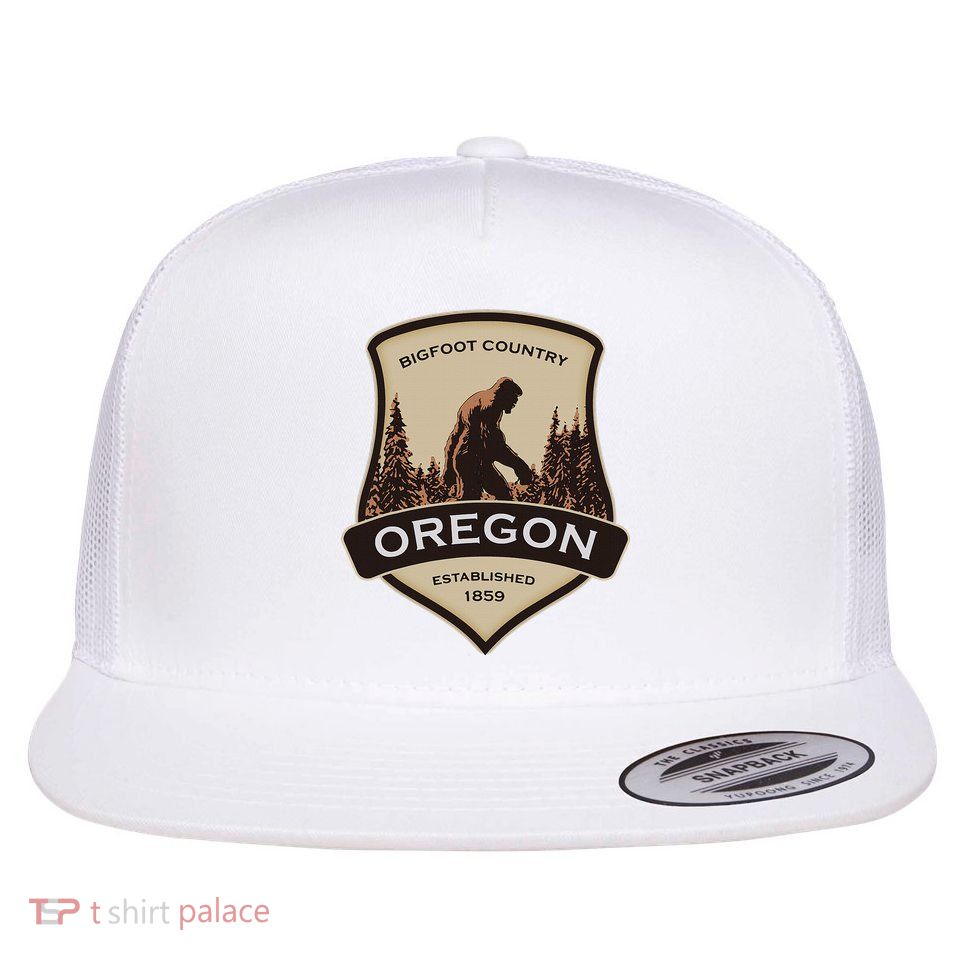 Oregon And A Bigfoot Or A Sasquatch Flatbill Hat
