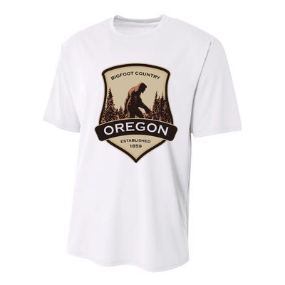 Oregon And A Bigfoot Or A Sasquatch Youth Performance Sprint T-Shirt