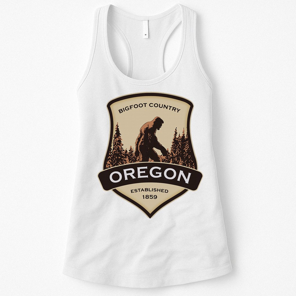 Oregon And A Bigfoot Or A Sasquatch Womens Tank Top