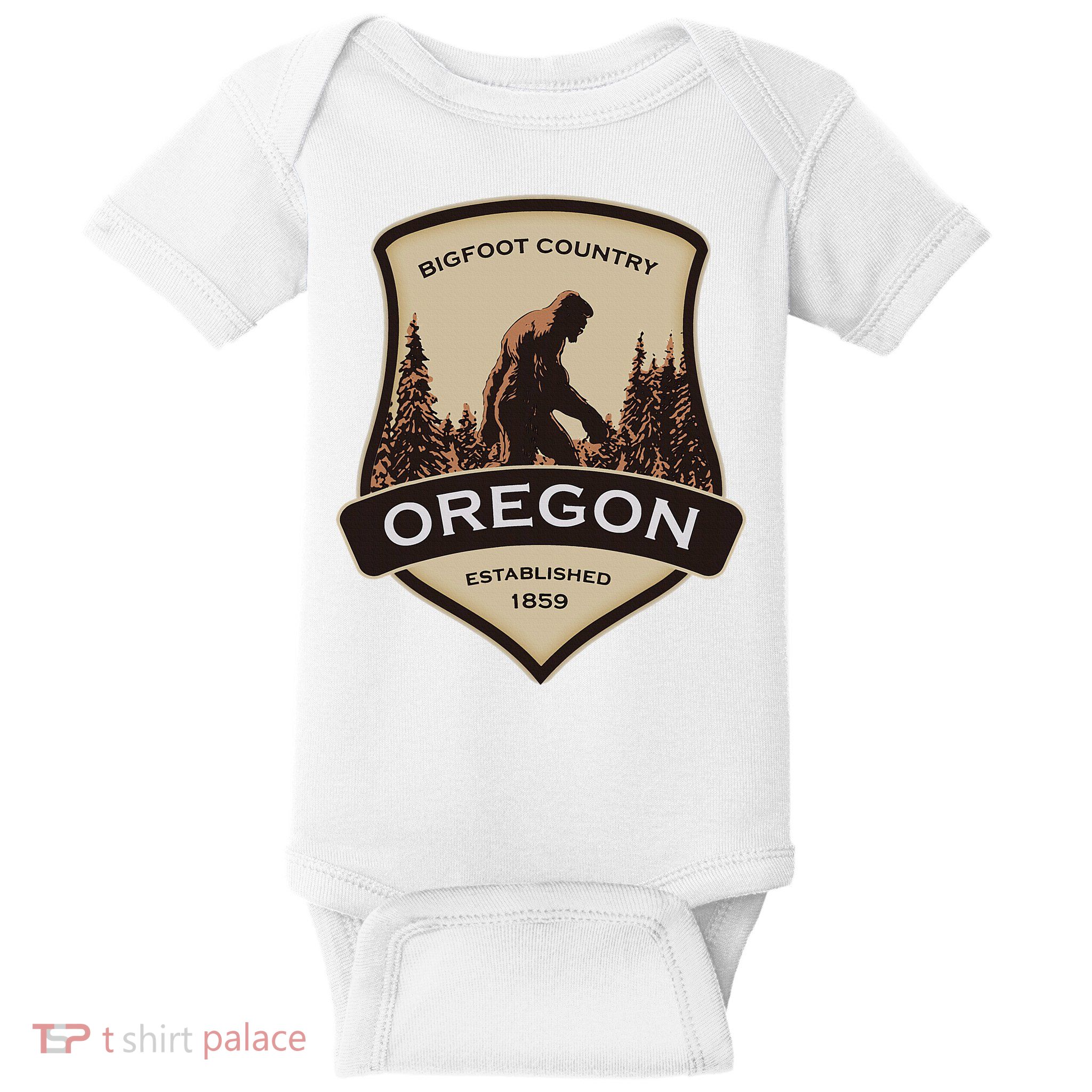 Oregon And A Bigfoot Or A Sasquatch Baby Bodysuit