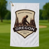 Oregon And A Bigfoot Or A Sasquatch Golf Towel