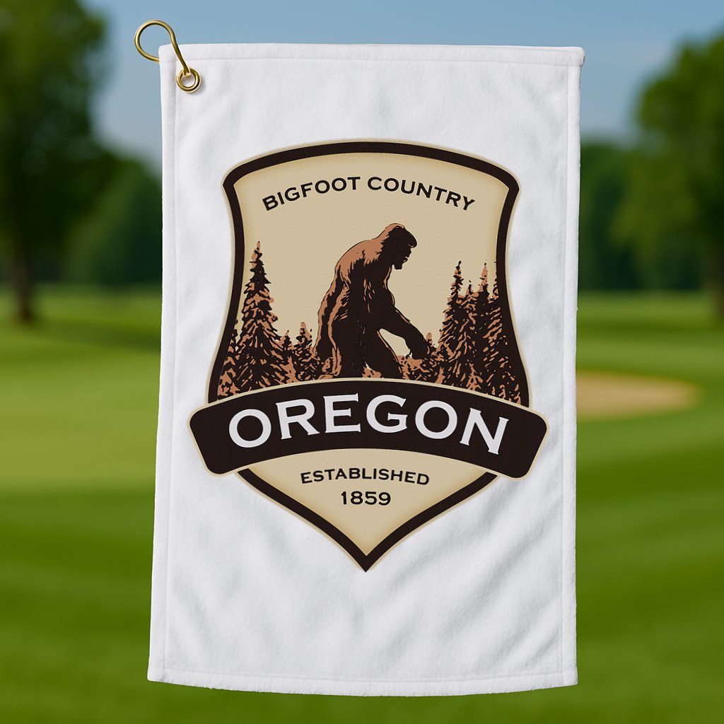 Oregon And A Bigfoot Or A Sasquatch Golf Towel