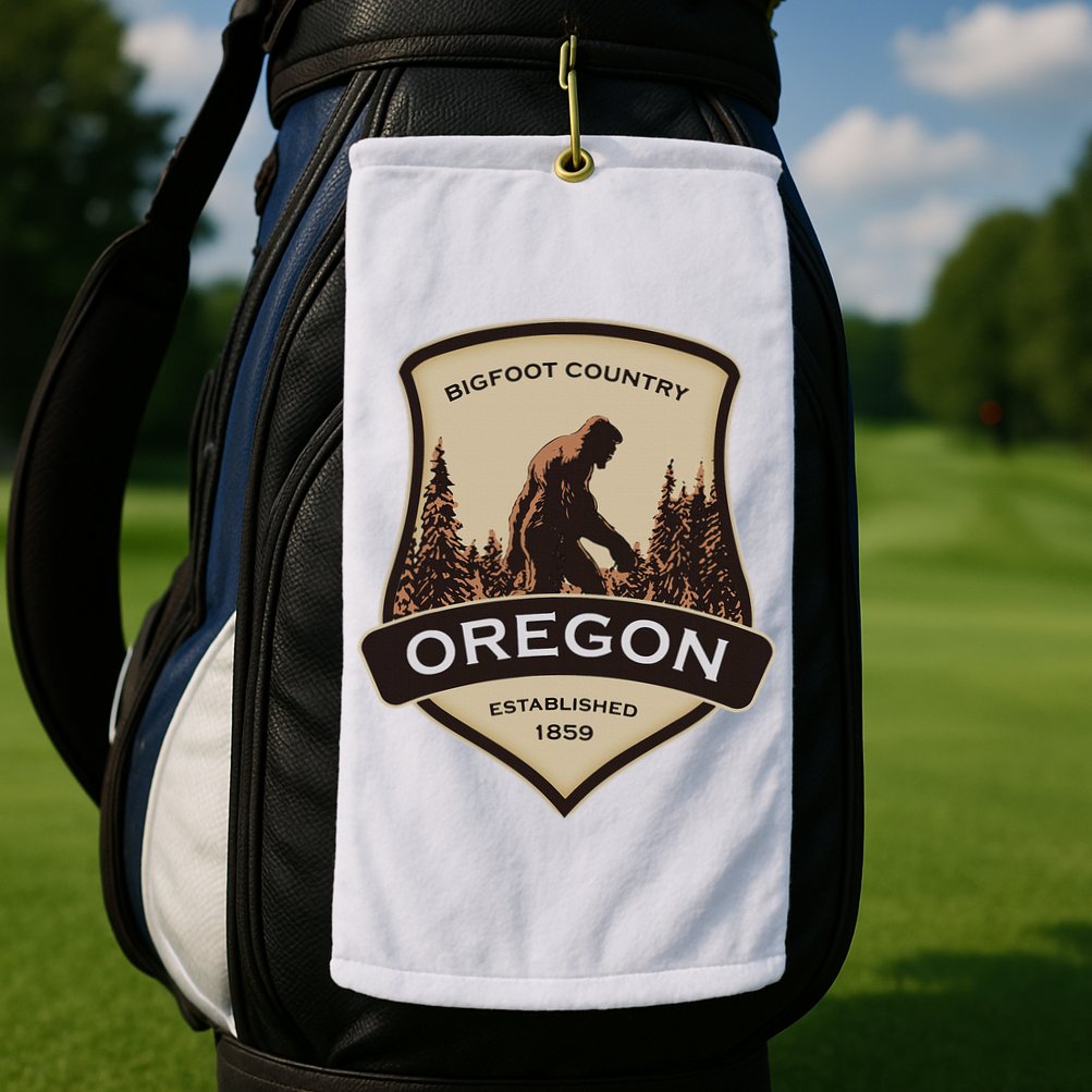 Oregon And A Bigfoot Or A Sasquatch Golf Towel