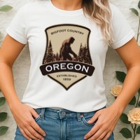 Oregon And A Bigfoot Or A Sasquatch Womens T-Shirt