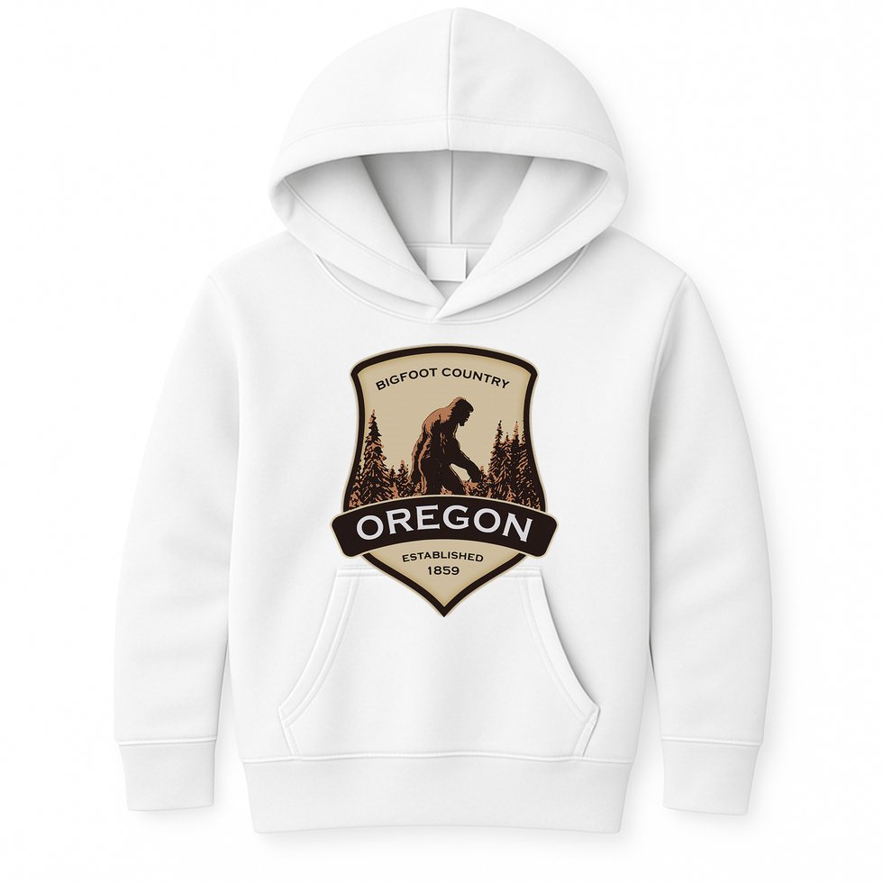 Oregon And A Bigfoot Or A Sasquatch Kids Hoodie