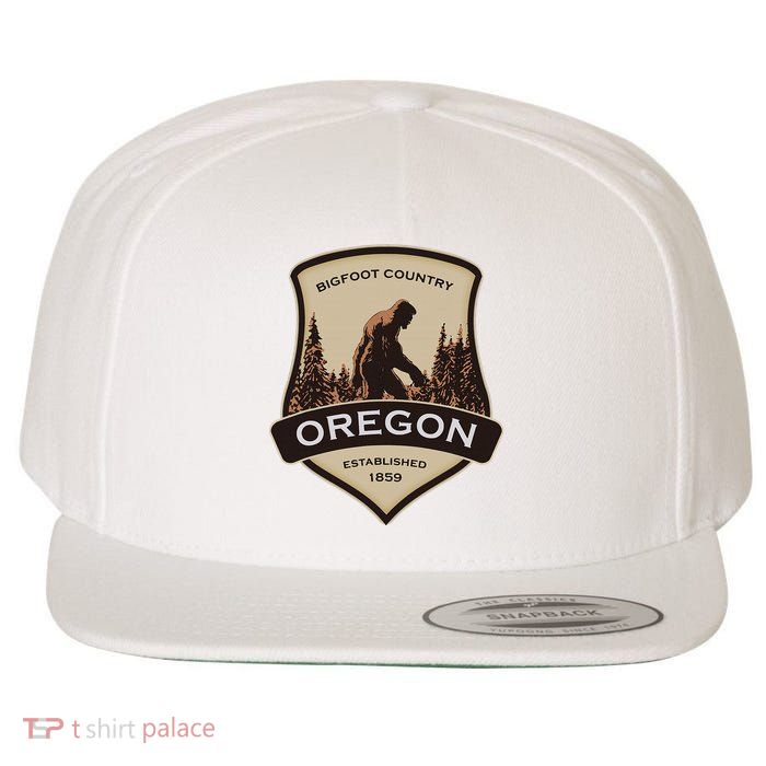 Oregon And A Bigfoot Or A Sasquatch Wool Snapback Cap