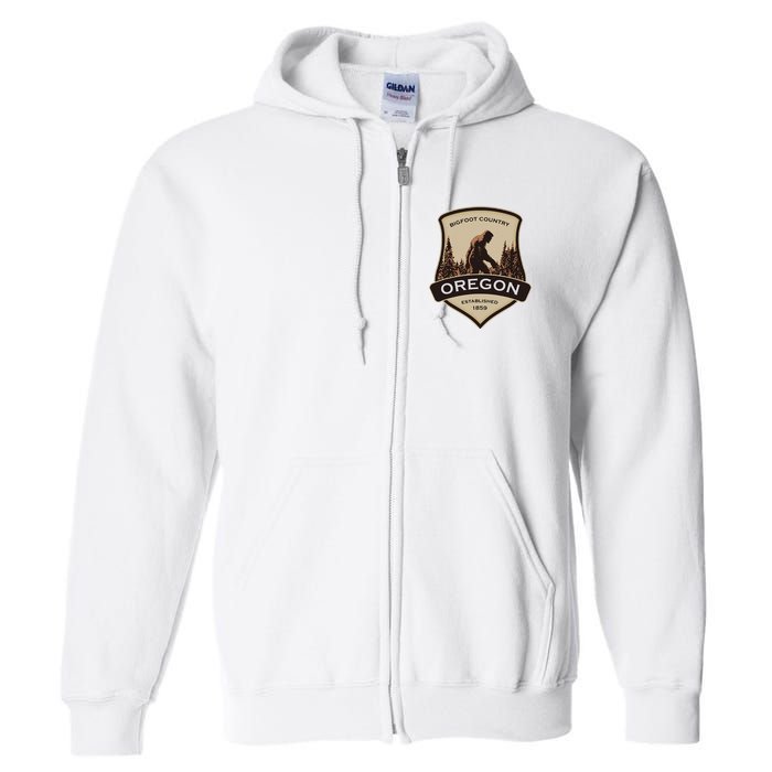 Oregon And A Bigfoot Or A Sasquatch Full Zip Hoodie