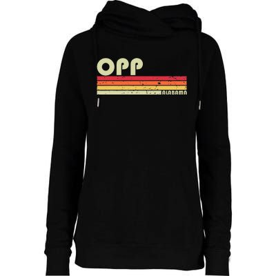 Opp Al Alabama Funny City Home Roots Gift Retro 70s 80s Womens Funnel Neck Pullover Hood