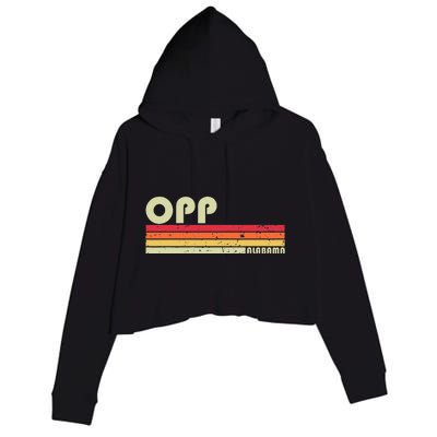 Opp Al Alabama Funny City Home Roots Gift Retro 70s 80s Crop Fleece Hoodie