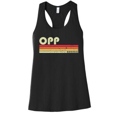 Opp Al Alabama Funny City Home Roots Gift Retro 70s 80s Women's Racerback Tank