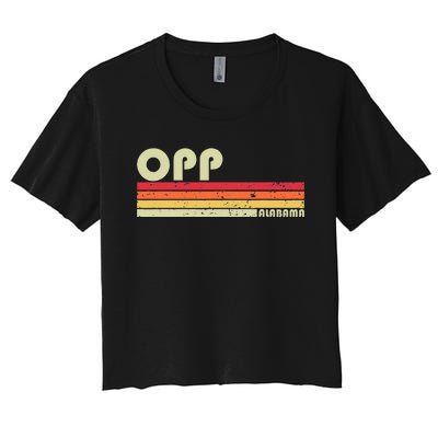 Opp Al Alabama Funny City Home Roots Gift Retro 70s 80s Women's Crop Top Tee