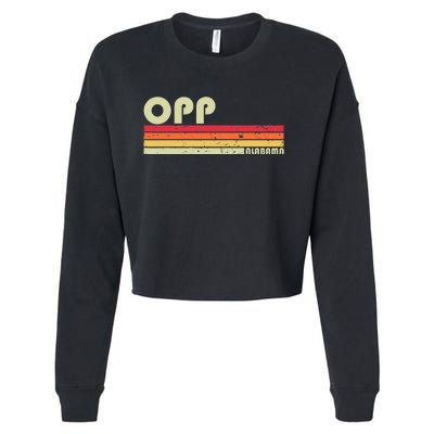 Opp Al Alabama Funny City Home Roots Gift Retro 70s 80s Cropped Pullover Crew