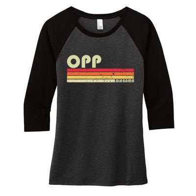 Opp Al Alabama Funny City Home Roots Gift Retro 70s 80s Women's Tri-Blend 3/4-Sleeve Raglan Shirt