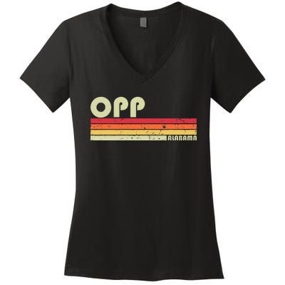 Opp Al Alabama Funny City Home Roots Gift Retro 70s 80s Women's V-Neck T-Shirt