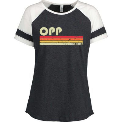 Opp Al Alabama Funny City Home Roots Gift Retro 70s 80s Enza Ladies Jersey Colorblock Tee