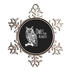 Owls Are Assholes Metallic Star Ornament