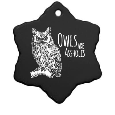 Owls Are Assholes Ceramic Star Ornament