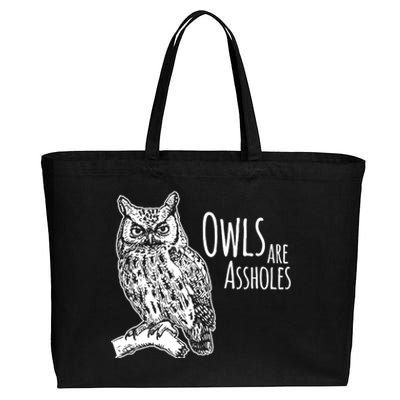 Owls Are Assholes Cotton Canvas Jumbo Tote