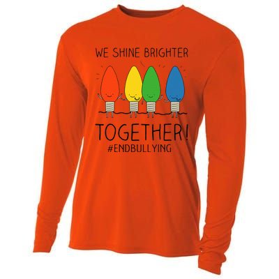 Orange Anti Bullying Unity Day Shine Brighter Together Cooling Performance Long Sleeve Crew