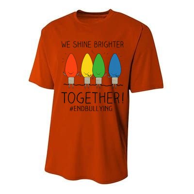 Orange Anti Bullying Unity Day Shine Brighter Together Performance Sprint T-Shirt