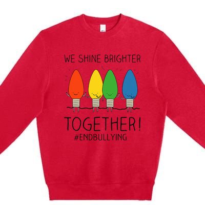 Orange Anti Bullying Unity Day Shine Brighter Together Premium Crewneck Sweatshirt