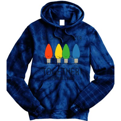 Orange Anti Bullying Unity Day Shine Brighter Together Tie Dye Hoodie