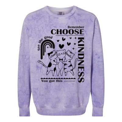 Orange Anti Bullying Cats Be Kind Unity Day Colorblast Crewneck Sweatshirt